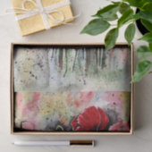 ポピーの花を水色に 薄葉紙 (ギフト)