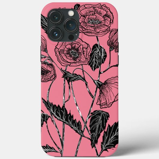 ポピーの花を選択カラー – ピンク Case-Mate iPhoneケース (裏面)