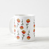 ポピーの花アートパターンマグ コーヒーマグカップ (正面左)