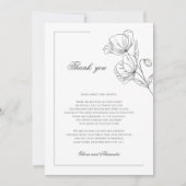 ポピーの花エレガントな結婚式サンキューカード サンキューカード (正面)