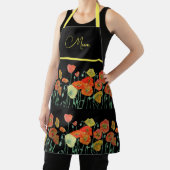 ポピーの花ポピーフローラウォーターカラーアートエプロン エプロン (インサイチュ)