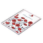 ポピーの花束をパーソナライズ ノートブック (左側)