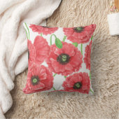 ポピーの花柄 クッション (ブランケット)