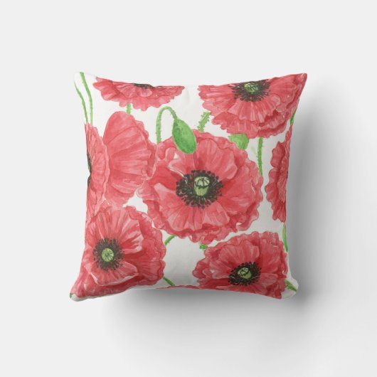 ポピーの花柄 クッション (裏面)
