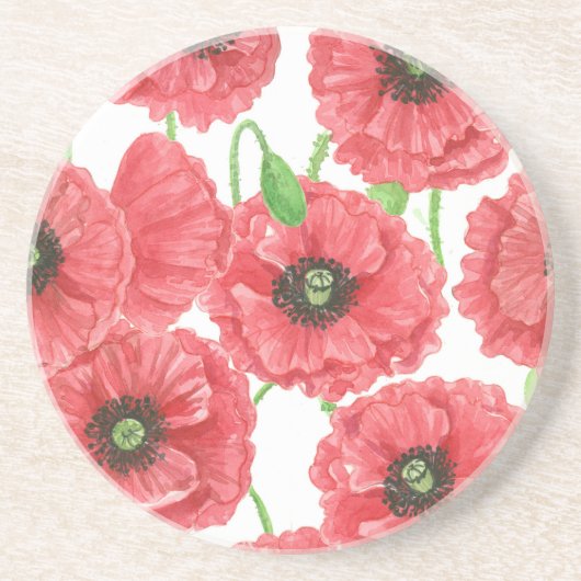 ポピーの花柄 コースター (正面)