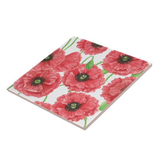 ポピーの花柄 タイル (側面)