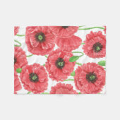 ポピーの花柄 フリースブランケット (正面(横))