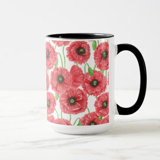 ポピーの花柄 マグカップ (右)