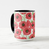 ポピーの花柄 マグカップ (正面左)
