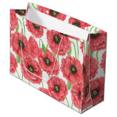 ポピーの花柄 ラージペーパーバッグ (正面アングル)