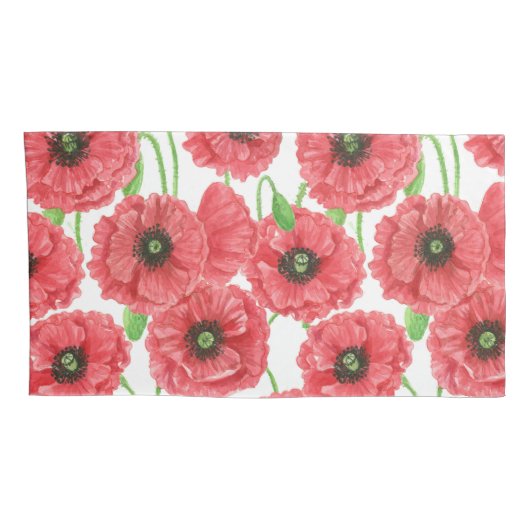 ポピーの花柄 枕カバー (裏面-右)