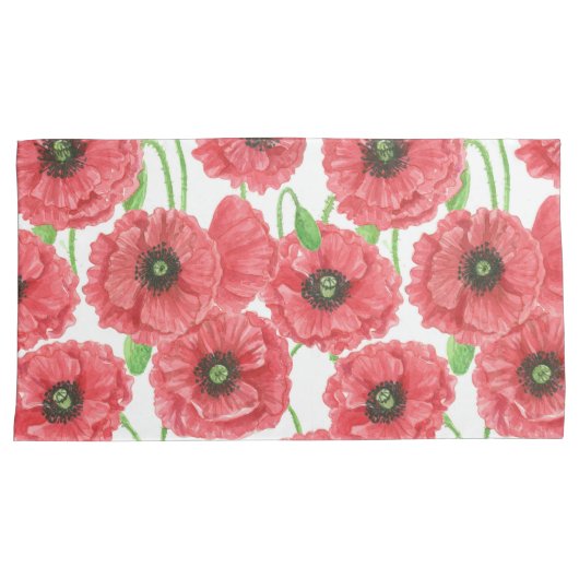 ポピーの花柄 枕カバー (正面右)