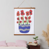 ポピーの花瓶アートコンテンポラリーポスタープリント 吊り下げ型タペストリー (寝室)