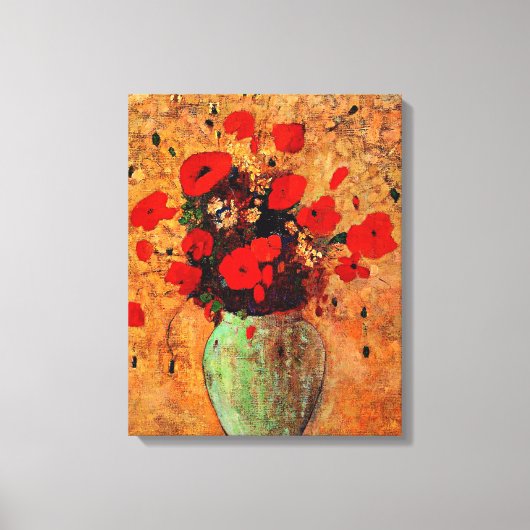 ポピーの花瓶by Odilon Redon キャンバスプリント (正面)