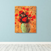 ポピーの花瓶by Odilon Redon キャンバスプリント (インサイチュ (ウッドフロア))