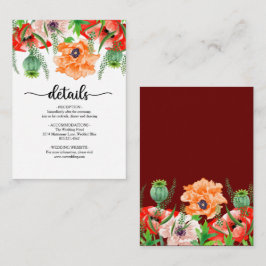 ポピーの花結婚の囲いカード エンクロージャーカード