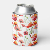 ポピーの花:シームレシンプルスな背景。 缶クーラー (缶正面)