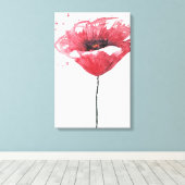 ポピーの花、水彩 キャンバスプリント (インサイチュ (ウッドフロア))