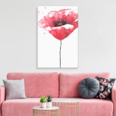 ポピーの花、水彩 キャンバスプリント (インサイチュ (リビング))