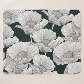 ポピーの花、白黒線。 シェルパブランケット (正面(横))