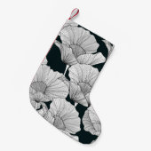 ポピーの花、白黒線。 スモールクリスマスストッキング (正面 (吊り時))
