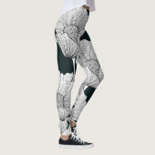 ポピーの花、白黒線。 レギンス (右)