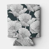 ポピーの花、白黒線。 缶クーラー (裏面)