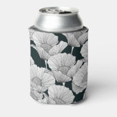 ポピーの花、白黒線。 缶クーラー (缶裏面)