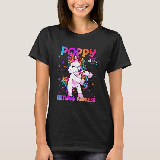 ポピーの誕生日プリンセスガールダビングユニコール Tシャツ (正面)