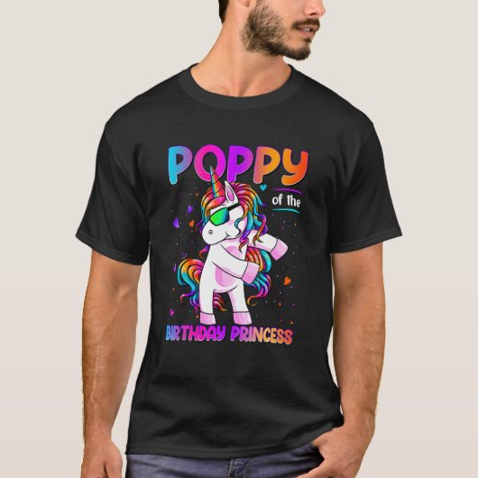 ポピーの誕生日プリンセスガールダビングユニコール Tシャツ (正面)