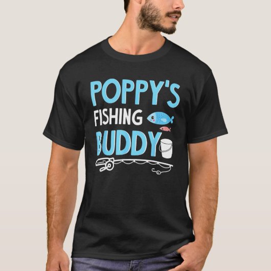 ポピーの釣り仲間面白いTシャツ Tシャツ (正面)