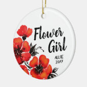 ポピーはっきりしたッピー花パーソナライズされた女の子名 セラミックオーナメント (左)