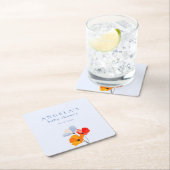 ポピーはっきりしたフローラの赤ちゃんシャワー スクエアペーパーコースター (インサイチュ)