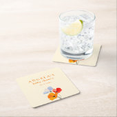 ポピーはっきりしたフローラの赤ちゃんシャワー スクエアペーパーコースター (インサイチュ)