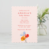 ポピーはっきりしたフローラの赤ちゃんシャワー 招待状 (スタンド正面)