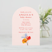 ポピーはっきりしたフローラの赤ちゃんシャワー 招待状 (スタンド正面)