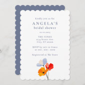 ポピーはっきりしたフローラブライダルシャワー 招待状 (正面/裏面)