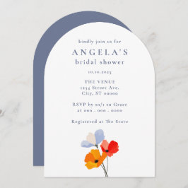 ポピーはっきりしたフローラブライダルシャワー 招待状
