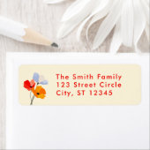 ポピーはっきりしたフローラ差出人住所ラベル ラベル (インサイチュ)