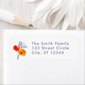 ポピーはっきりしたフローラ差出人住所ラベル ラベル (インサイチュ)