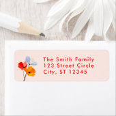 ポピーはっきりしたフローラ差出人住所ラベル ラベル (インサイチュ)