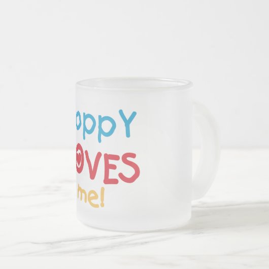 ポピーはTシャツとギフトが大好き フロストグラスマグカップ (正面右)