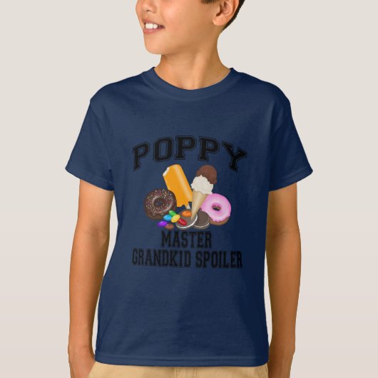 ポピーをばらすおばあちゃん・おじいちゃんの孫 Tシャツ (正面)