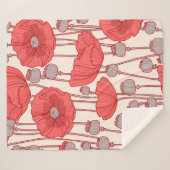 ポピーを使ったシームレスなパターン。  シェルパブランケット (正面(横))