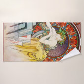 ポピーを持つミュシャ バスタオル (バスタオル)