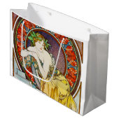 ポピーを持つミュシャ ラージペーパーバッグ (正面アングル)