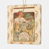 ポピーを髪に入れた女性、クリスマスツリー セラミックオーナメント (左)