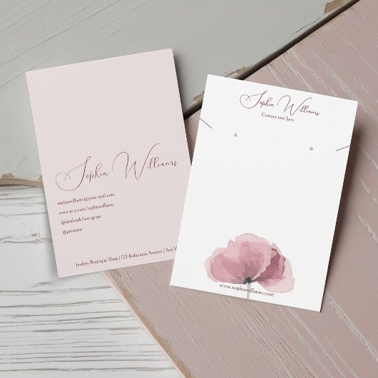 ポピーイヤリング&ネックレスセットジュエリーディスプレイカード