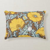 ポピーイラストレーション黄色の花 アクセントクッション (正面)