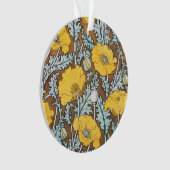 ポピーイラストレーション黄色の花 オーナメント (正面)